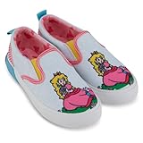 Nintendo Girls Peach Slip On Sneakers - Super Mario Shoes - Mario, Luigi, Kirby and Donkey Kong Slip On Shoes (Pink, 13)