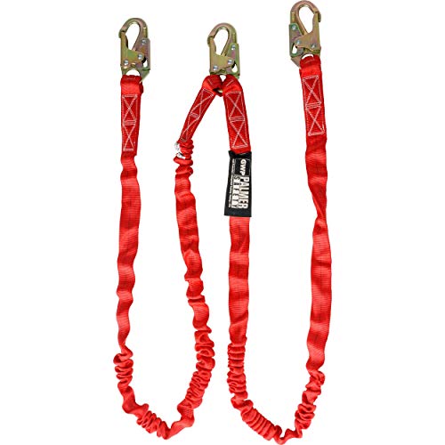 ATERET Fall Protection L121133 6' Internal Shock Lanyard Double Leg w/ Snap Hook I OSHA/ANSI Compliant Restraint Lanyards I Ideal Use for Arborist, Roofer & Construction Workers