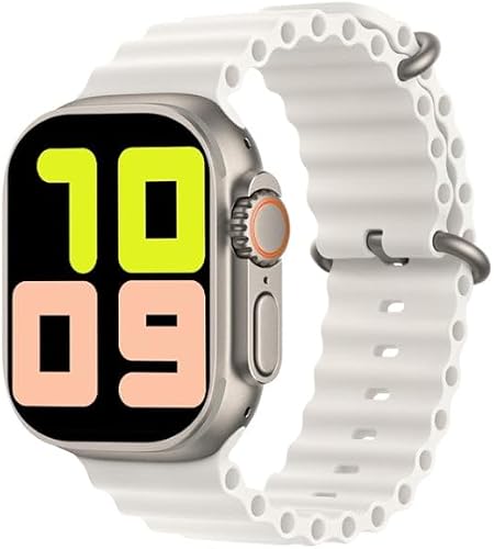 T800 Ultra 1.99 inch Ocean Silicone Band Smart Watch Support Heart Rate/ECG (White)
