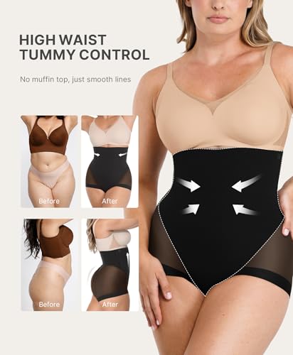 SHAPELLX Tummy Control Shapewear for Women High Waisted Body Shaper Underwear Compression Panty Invisible Girdle3