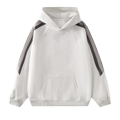 Mens Color Block Hoodie Fashion Hoodies Hooded Sweatshirt Trendy Fleece Pullover for Men Casual Shirt Long Sleeve