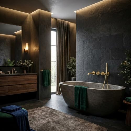 Mitigeur baignoire encastré or brossé Hexo | Double sortie bec et douchette haute précision