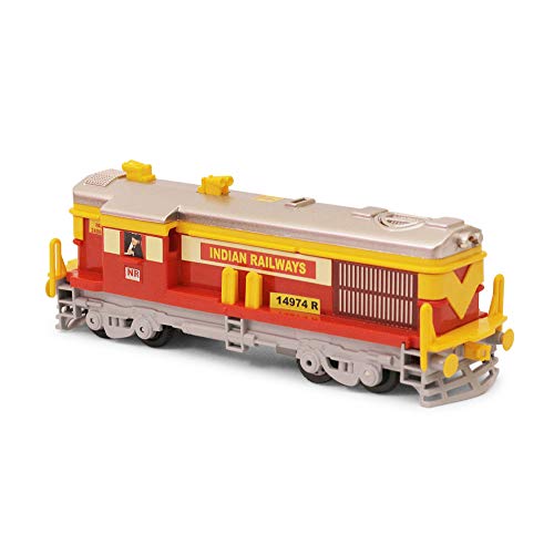 Image of Centy Toys Plastic Indian Passenger Train with Coaches & Railway Track, Pack of 19, Multicolour & Centy Toys Plastic Pull Back Engine, Number of Pieces: 1, Red