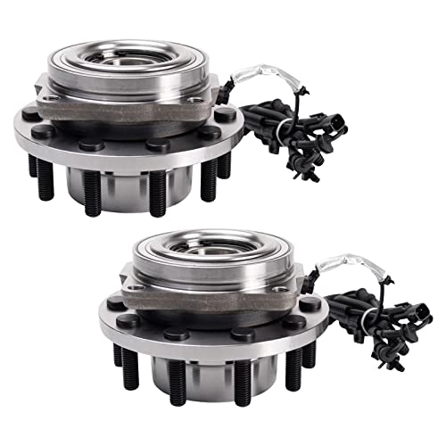 Image of TRQ Front Left and Right Wheel Bearing and Hub Assembly Set 2 Piece Compatible with 2017-2019 Ford F-450 Super Duty 4WD 2017-2019 F-550 Super Duty 4WD