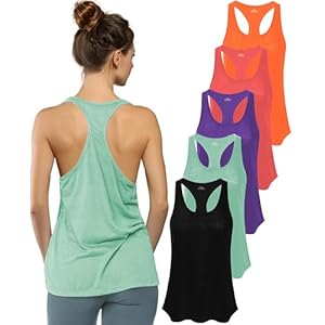 Sexy Basics Women’s Everyday Flowy Burnout Slub Racer Back Tanks | Active Workout Tops | Multi Packs & Colors