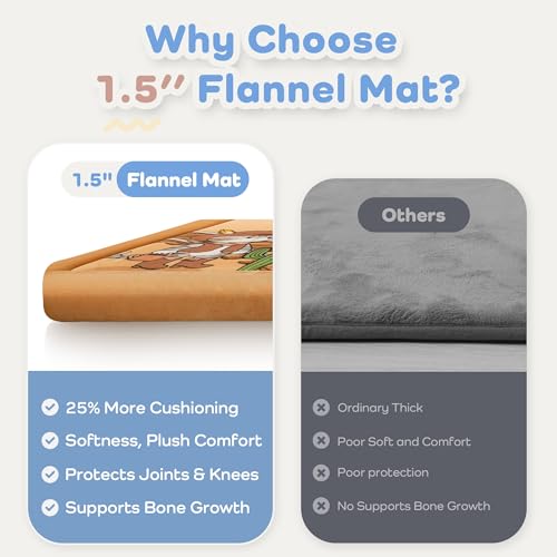 Image of 1.5 inch Thick Baby Floor Play Mat 59x79 Memory Foam Kids Mat(Little Dog) | Padded Mat for Tummy Time Crawling, Non-Slip Plush Playmat for Nursery Playroom Classroom
