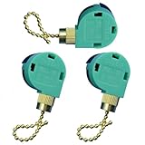 Aginkgo Zing Ear ZE-268S6 ZE-208S6 Switch 3 Speed Pull Chain Control Brass Replacement for Ceiling Fan Light, Wall Lamps, Cabinet Light, 3pcs