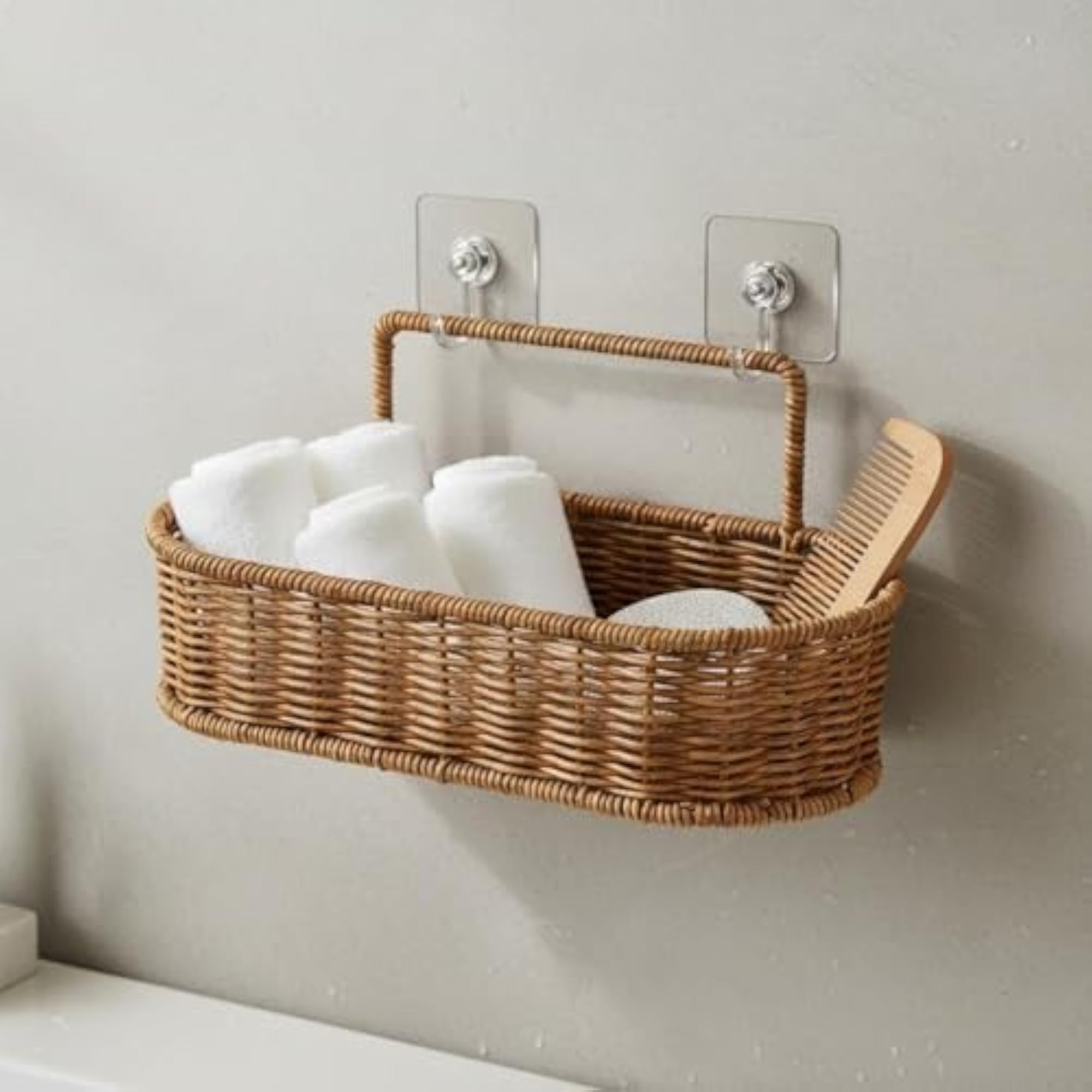 Drill-Adhesive Installation Storage Holder for Garlic & Ginger