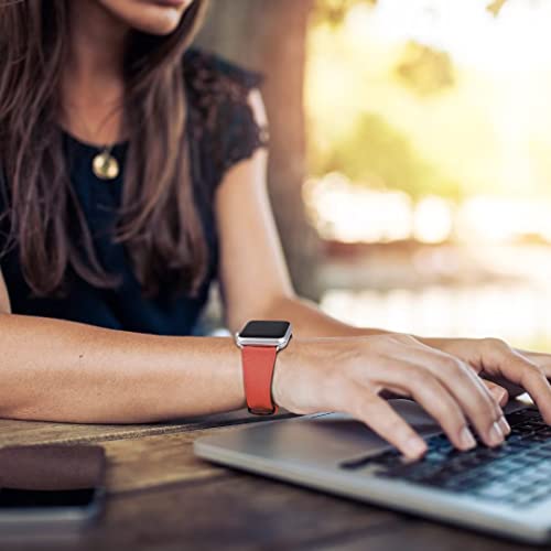 HANDODO Italian Genuine Leather Band Women for Apple Watch Series 11 10 9 8 7 6 5 4 3 2 1 SE SE2, SGS Certified Dressy Bracelet Cute Strap for iWatch 38mm 40mm 41mm 42mm, Orange by HANDODO - Used condition - Image 8