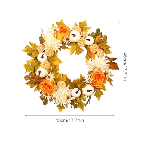 Couronne pour porte d'entrée décoration d'automne 45 cm pour halloween et noël