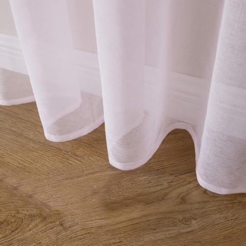 MIULEE Voile Gardine Stangendurchzug Polyester 2er Set B140 H175 Rosa – Ansicht 4
