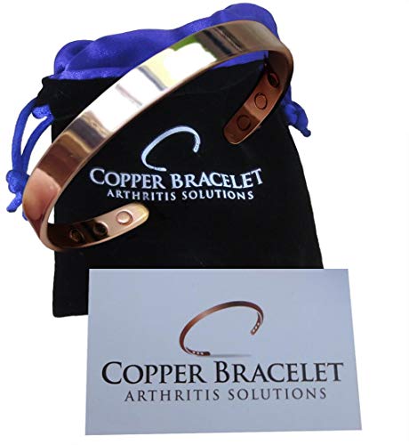 Copper Bracelet for Arthritis - Guaranteed 99.9% Pure Copper Magnetic Bracelet Men + Women 6 Powerful Magnets Effective Natural Joint Pain Relief, Arthritis, RSI, Carpal Tunnel. (1 Bracelet)