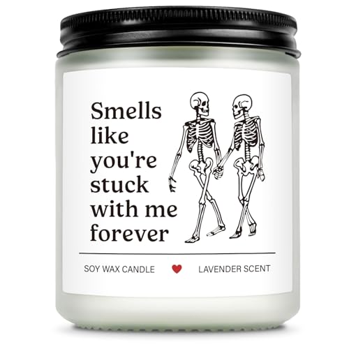 AceThrills Girlfriend Birthday Gifts for Girlfriend, Gifts for Wife Birthday Gift Ideas, Anniversary Candle Gift for Women - 7 Oz Lavender Scented Candles (Stuck with Me Forever)