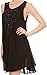 Sakkas 16609 - Alechia Mid Length Tank Top Sleeveless Embroidered Caftan Dress/Cover Up - Black - OS