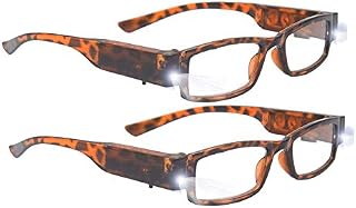 Bright LED Readers with Lights Reading Glasses Lighted Magnifier Nighttime Reader Compact Full