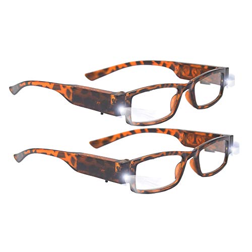 Bright LED Readers with Lights Reading Glasses Lighted Magnifier Nighttime Reader Compact Full