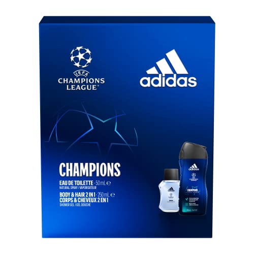 Adidas - Coffret EUFA 8 Champions Edition 2 Produits - Eau de toilette 100ML notes florales et de citron, gel douche 250ML 2-en-1 corps & cheveux