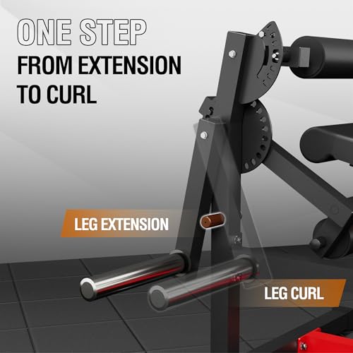 GMWD Leg Extension and Curl Machine, Lower Body Special Leg Machine, Adjustable Leg Exercise Bench with Plate Loaded, Leg Rotary Extension for Thigh, Home Gym Weight Machine