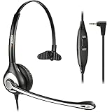 2,5mm Klinke Headset Telefon mit Noise Cancelling Mikrofon, Mono Call Center Festnetztelefon Kopfhörer Kompatibel mit Gigaset C430 CL660HX C620 S850 Panasonic Schnurlostelefon Cisco SPA Polycom