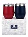 SUNWILL Insulated Wine Tumbler with Lid (Wine Red & Navy Blue 2 pack), Stemless Stainless Steel Insulated Wine Glass 12oz, Double Wall Durable Coffee Mug, for Champaign, Cocktail, Beer, Office use