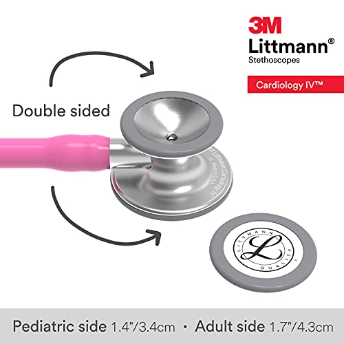 3M Littmann Cardiology IV Diagnostic Stethoscope, 6159, More Than 2X as Loud, Weighs Less, Stainless Steel Chestpiece, 27" Rose Pink Tube - Thumbnail 7