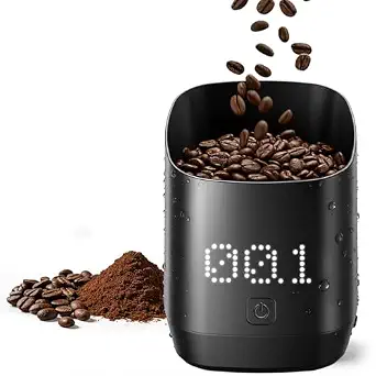 Digital Coffee Bean Dosing Cup with LED Display, 0.1g High Precision Espresso Scale for Coffee Beans & Grounds, Touch Sensor Brewing Accessory for Espresso & Pour Over, Black