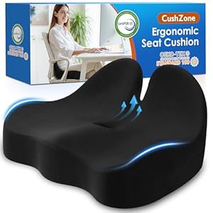 Seat Cushion, Memory Foam Office Chair Seat Cushion for Office Chairs/Car/Long Trip/Desk Chair/Gaming, Extra Large Size for Sciatica & Hip & Tailbone Pain Relief, Sciatica Support (Black)