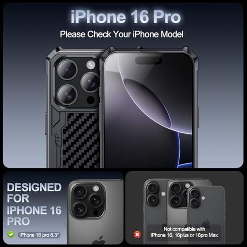 Coque antichoc iPhone 16 Pro béquille caméra intégrée dos carbone MagSafe