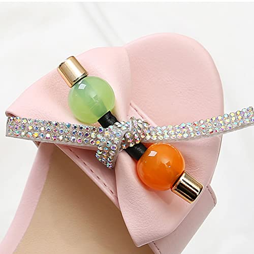 Big Kids Girls Open Toe Low Heels Ankle Strap Pumps For Toddler Flower Party Wedding Princess Shoes4