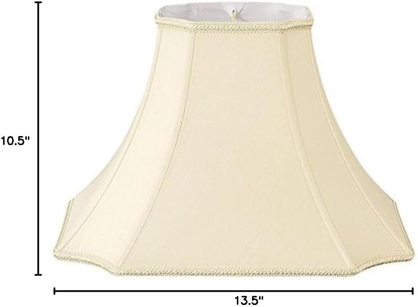 Royal Designs Square Bell with Inverted Corners Designer Lamp Shade, Beige, 6.5 x 13.5 x 10.5