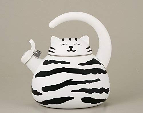 HOME-X White Cat Our shop OFFers the best service Wholesale Whistling Tea Kettle Cute Animal Teapot Kitch
