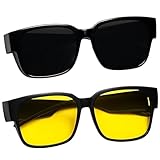 RQcMid Occhiali da visione notturna, occhiali da guida notturna, occhiali da notte, occhiali da notte per guidare auto con rivestimento speciale, occhiali da sole per portatori di occhiali, uomo e