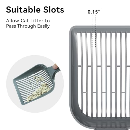 Booche Grande colher de areia para gatos, serve para todas as caixas, peneiramento rápido para cocô