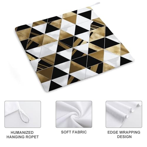 Serviette à main en microfibre au design géométrique triangle doré chic - 5
