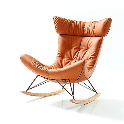 Pig Middle I Comfortable Rocking Chair Soft Relax Lounge Chair Leather Snail Recliner For Bedroom Living Room Garden Home Outdoor Patio Indoor (Color : Brown)