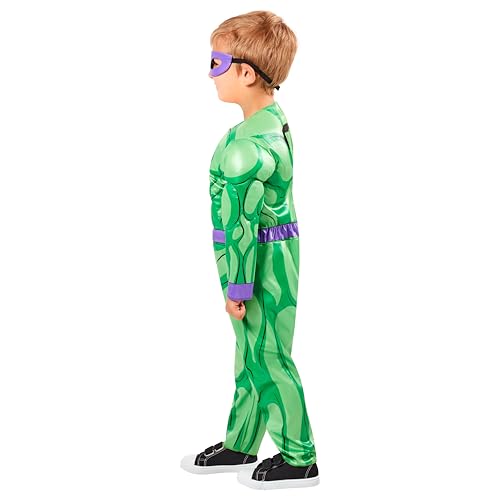 Disfraz infantil Riddler con mameluco y máscara miniatura 5