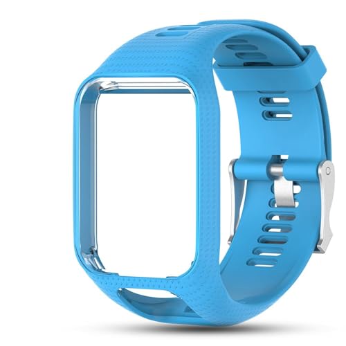Feskio Accessory Replacement Soft Silicone Gel Watch Band Wristband Strap Sport Bracelet for Tomtom Runner 2 / Runner 3 / Spark 3 / Adventurer/Golfer 2 Sports GPS Running Smartwatch (One Size)