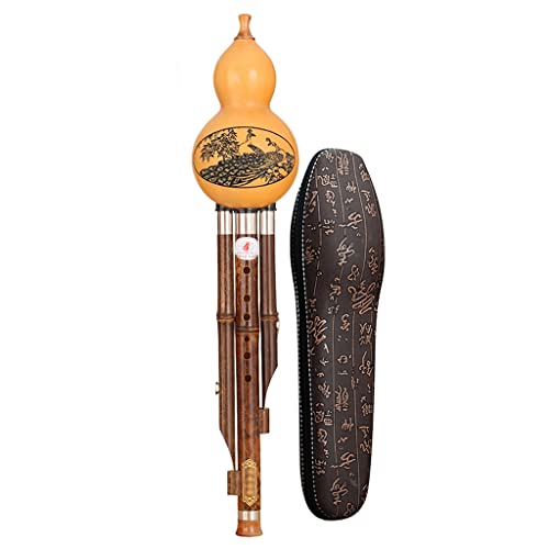 Mobkid Hulusi Musikinstrument C Down B Down Small D Hulusi Geeignet Für Anfänger, Erwachsene Und Kinder, Um Die Verwendung Zu Üben (Color : Brown, Size : D Minor)