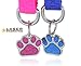 Glitter Paw Pet ID Tags Custom Engraved Dog & Cat Paw Print Tag Personalized
