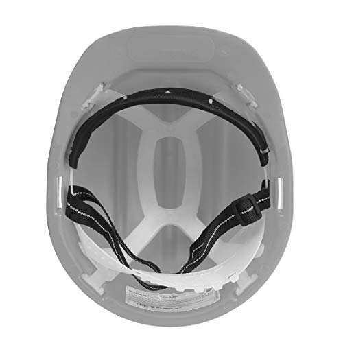 Image of KARAM PN501 Safety Helmet for Men Industrial and Construction Use| Manual Adjustment Type with Adjustable Chin Strap| Triple Corrugation and is Certified Safety Helmet Grey