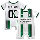 PopoluFaya Mönchengladbach Babybody Kurzarm mit eigenem Nummer Namen Personalisiert Babykleidung für Jungen Geschenke