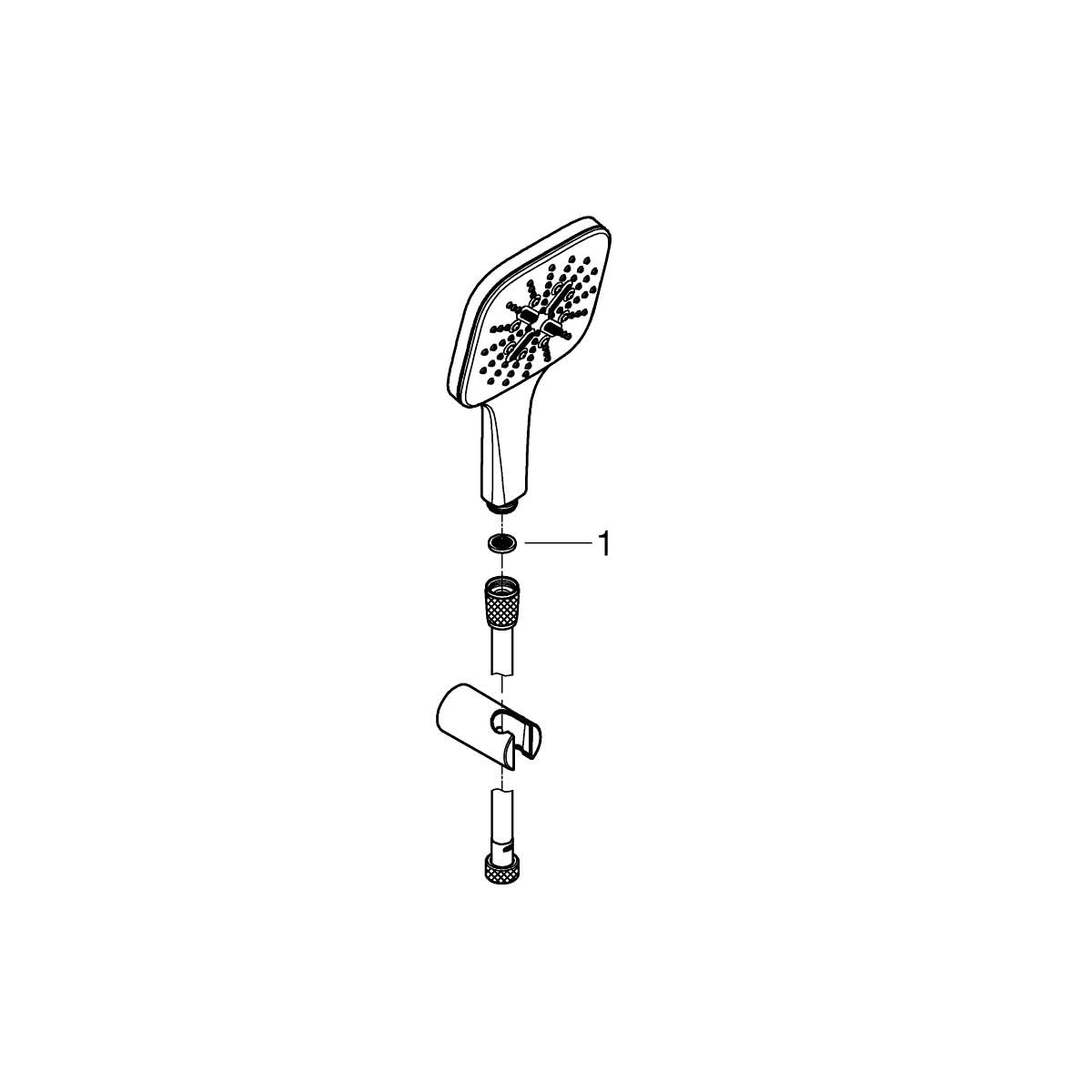 GROHE Rainshower 130 SmartActive Cube | Wandhalterset 3 Strahlarten | chrom | 26589000