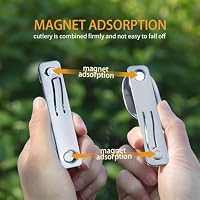 Roxon C2 Campingbesteck, 2 in 1 abnehmbares, faltbares Besteck mit Gabel und Löffel für Outdoor, Camping, Wandern, leicht zu transportieren, sehr praktisches Geschirr – Ansicht 4