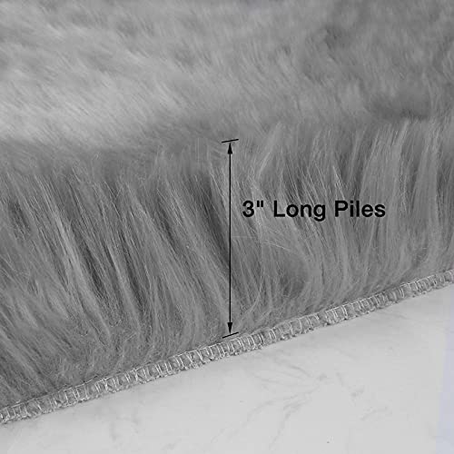 Duduta Gray Sheepskin Runner Rugs Washable 2X6 Ft, Fluffy Shag Faux Fur Rugs Couch Seat Covers Room Decor #TOP3