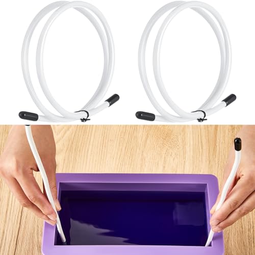 Yaocom 2 Pcs Soap Swirl Tools Bendable Soap Making Tool Supplies Cold Process Hanger Swirl Accessories for Adjustable Hanger Wire for Molds Up to 18"