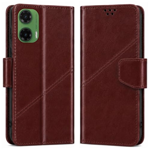 Image of SBMS Flip Cover for Motorola Moto G35 5G Back Cover Case with Magnatic Closure | Inbuilt Stand | Card & Money Pocket (Coffe Brown)