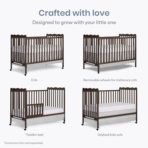Image of Dream On Me Full Size Carson 3-in-1 Convertible Baby Crib, Locking Wheels