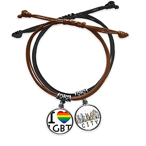 Bracelet arc-en-ciel transgenre bisexuel sidi cordon ajustement cuir tressé