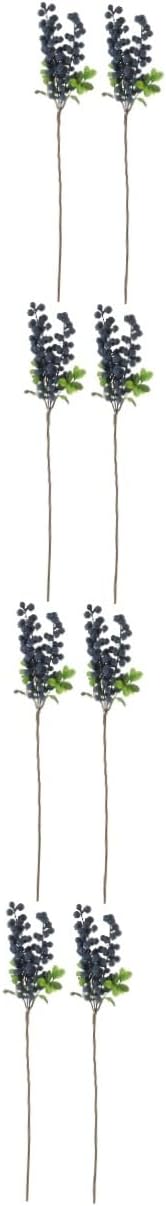 Garneck 8pcs Artificial Blueberry Branches Lifelike Simulation Berries for Home Decor Party Decorations and Floral Arrangements Easy to Use for Weddings and Seasonal Decor