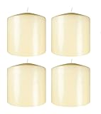 Cirio serie natural 4 unidades velón para eventos y liturgia medidas 10 x 7 cm diámetro